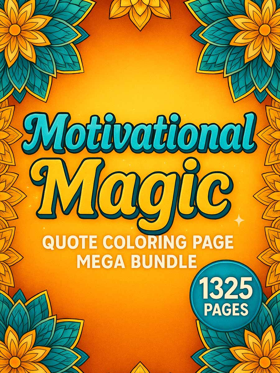 Motivational Magic – 1325 Quote Coloring Page Mega Bundle